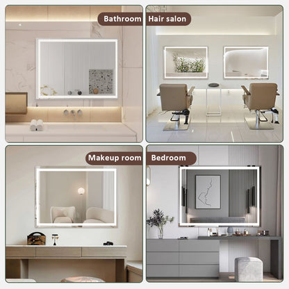 Spring Rectangular Frameless LED Wall Bathroom Vanity Mirror