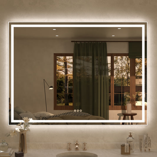 Spring Rectangular Frameless LED Wall Bathroom Vanity Mirror