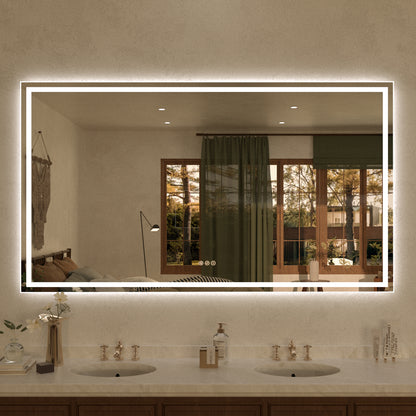 Spring Rectangular Frameless LED Wall Bathroom Vanity Mirror