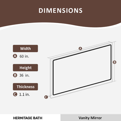Spring Rectangular Frameless LED Wall Bathroom Vanity Mirror