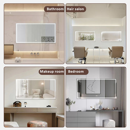 Spring Rectangular Frameless LED Wall Bathroom Vanity Mirror