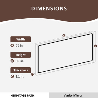 Spring Rectangular Frameless LED Wall Bathroom Vanity Mirror