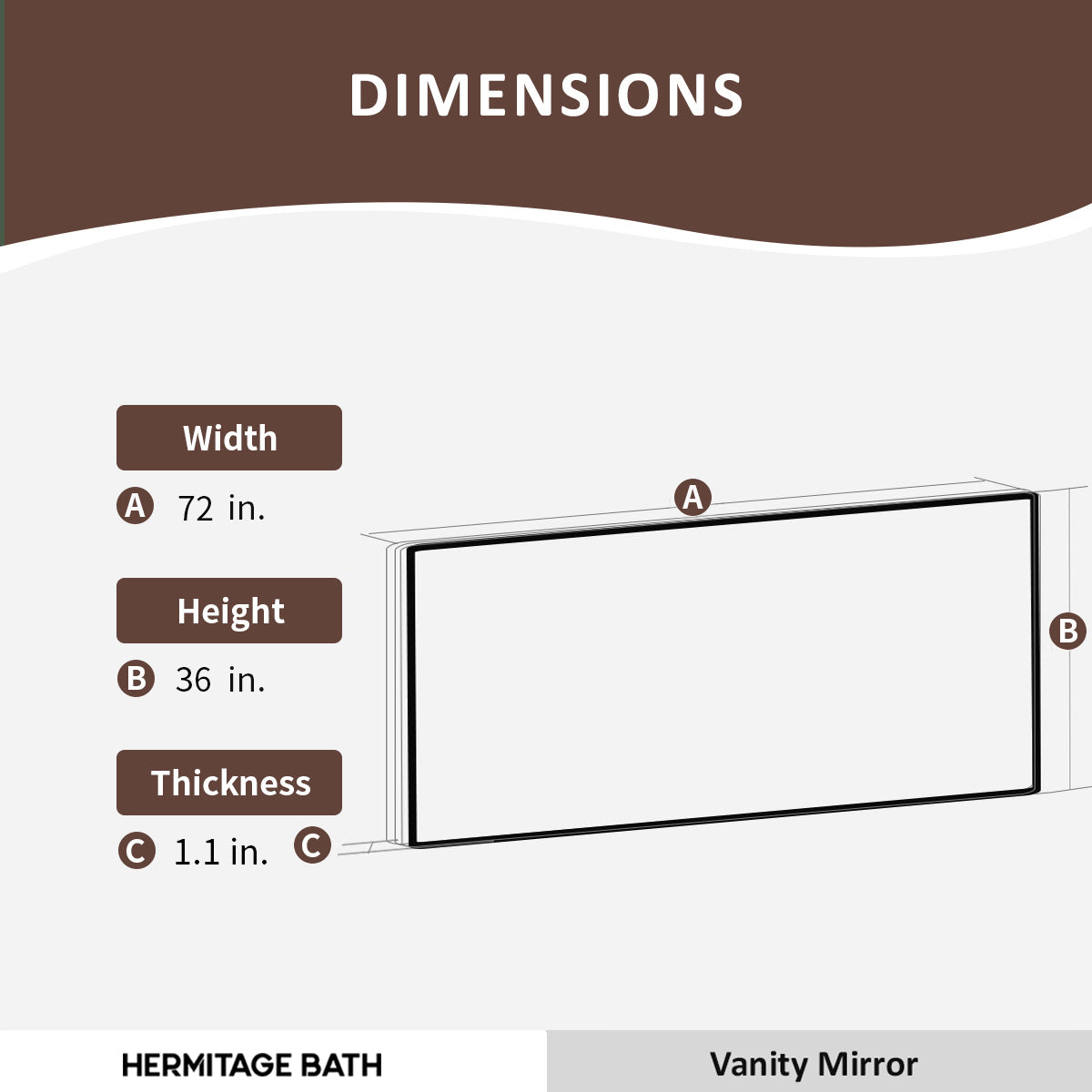Musci Rectangular Frameless LED Wall Bathroom Vanity Mirror