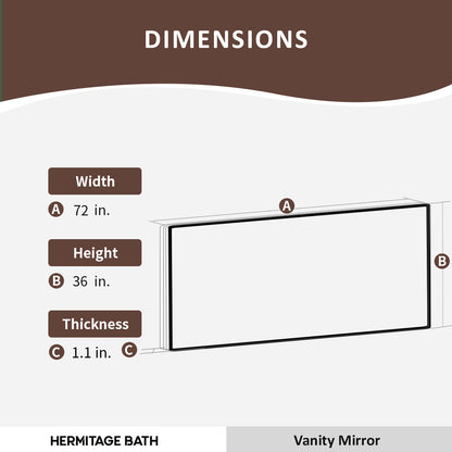Musci Rectangular Frameless LED Wall Bathroom Vanity Mirror