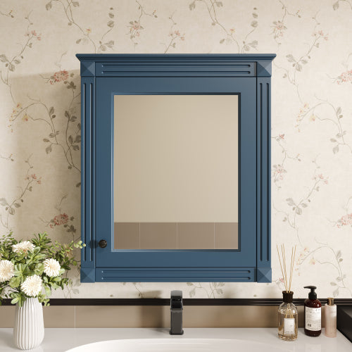 Heritage 24 in. W x 27 in. H Rectangular Surface Mounted Medicine Cabinet with Mirror and Adjustable Shelves