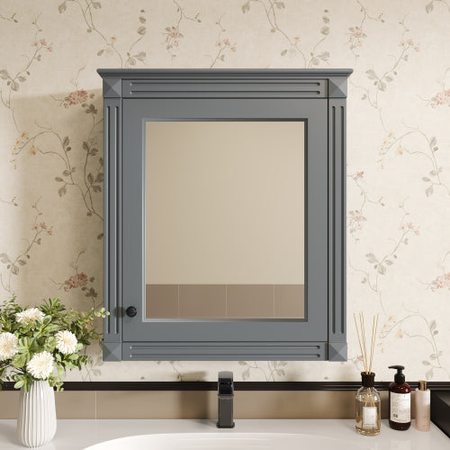Heritage 24 in. W x 27 in. H Rectangular Surface Mounted Medicine Cabinet with Mirror and Adjustable Shelves