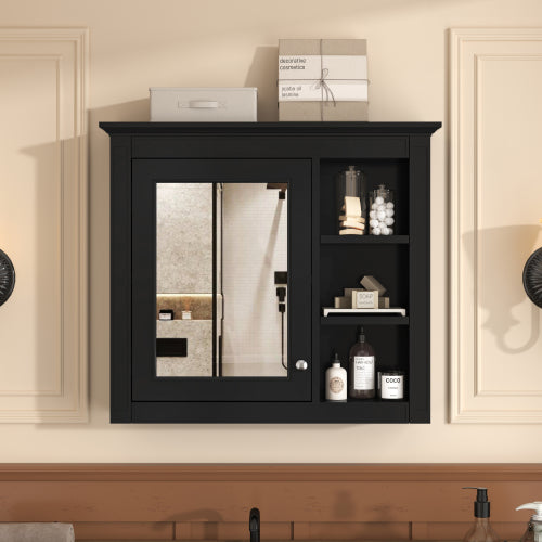 LuxuryCore 28 in W x30 in H Rectangular MDF Medicine Cabinet Wall Medicine Cabinet with Mirror