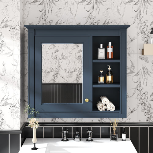 LuxuryCore 28 in W x30 in H Rectangular MDF Medicine Cabinet Wall Medicine Cabinet with Mirror