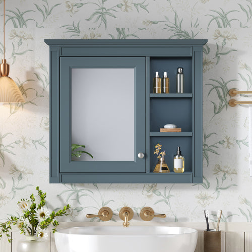LuxuryCore 28 in W x30 in H Rectangular MDF Medicine Cabinet Wall Medicine Cabinet with Mirror