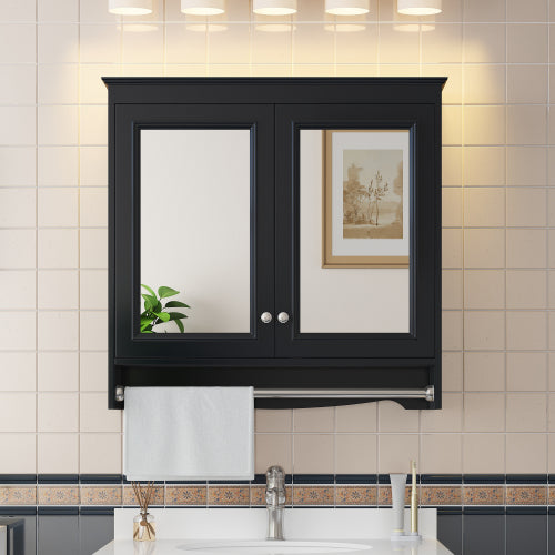Arden 30 in. W x 28 in. H Rectangular MDF Surface Mount Framed Medicine Cabinet with Mirror