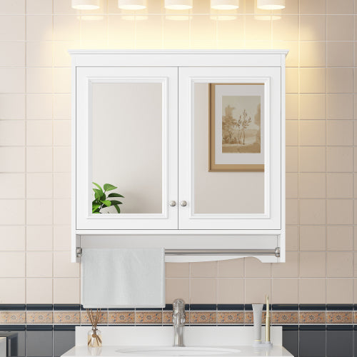Arden 30 in. W x 28 in. H Rectangular MDF Surface Mount Framed Medicine Cabinet with Mirror