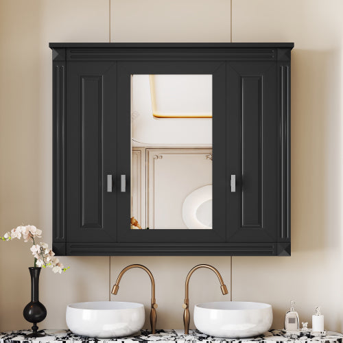 Axton 35 in. W x 28 in. H Rectangular MDF Surface Mount Framed Medicine Cabinet with Mirror