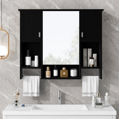 Stellar 35 in. W x 28.7 in. H Rectangular MDF Modern Wall Mounted Bathroom Medicine Cabinet with Mirror