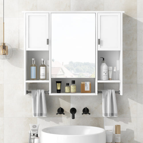 Stellar 35 in. W x 28.7 in. H Rectangular MDF Modern Wall Mounted Bathroom Medicine Cabinet with Mirror