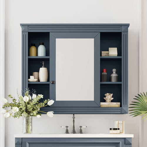 35 in. W x 28.7 in. H Rectangular MDF Wall Mounted Bathroom Medicine Cabinet with Mirror