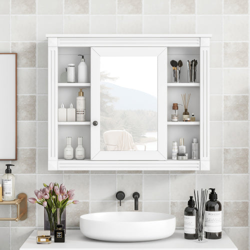 35 in. W x 28.7 in. H Rectangular MDF Wall Mounted Bathroom Medicine Cabinet with Mirror