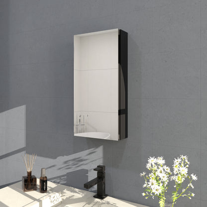 Flicker 12 in. W x 24 in. H Rectangular Aluminum or Surface-Mount Beveled Medicine Cabinet with Mirror