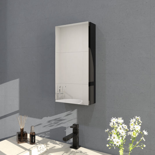 Flicker 12 in. W x 24 in. H Rectangular Aluminum or Surface-Mount Beveled Medicine Cabinet with Mirror
