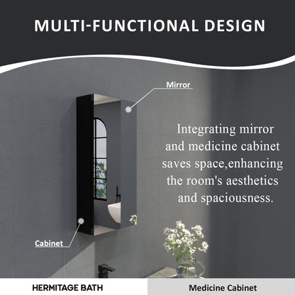 Flicker 12 in. W x 24 in. H Rectangular Aluminum or Surface-Mount Beveled Medicine Cabinet with Mirror