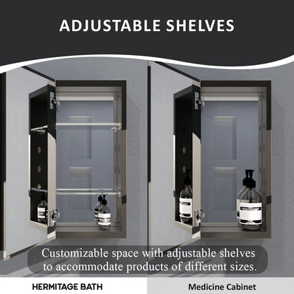 Flicker 12 in. W x 24 in. H Rectangular Aluminum or Surface-Mount Beveled Medicine Cabinet with Mirror