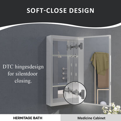 Flicker 12 in. W x 24 in. H Rectangular Aluminum or Surface-Mount Beveled Medicine Cabinet with Mirror