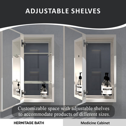 Flicker 12 in. W x 24 in. H Rectangular Aluminum or Surface-Mount Beveled Medicine Cabinet with Mirror