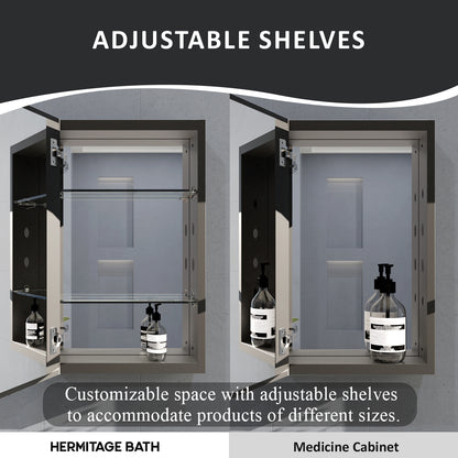 Flicker 15 in. W x 24 in. H Rectangular Aluminum or Surface-Mount Beveled Medicine Cabinet with Mirror