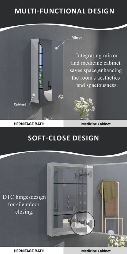 Flicker 15 in. W x 24 in. H Rectangular Aluminum or Surface-Mount Beveled Medicine Cabinet with Mirror