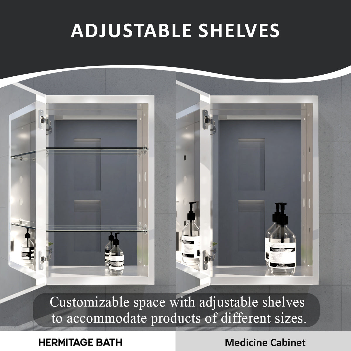 Flicker 15 in. W x 24 in. H Rectangular Aluminum or Surface-Mount Beveled Medicine Cabinet with Mirror