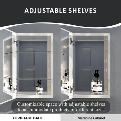 Flicker 15 in. W x 24 in. H Rectangular Aluminum or Surface-Mount Beveled Medicine Cabinet with Mirror