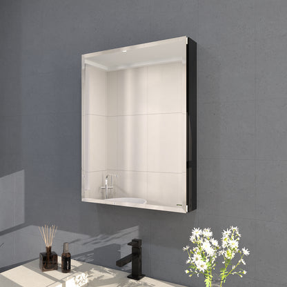 Flicker 23 in. W x 30 in. H Rectangular Aluminum or Surface-Mount Beveled Medicine Cabinet with Mirror