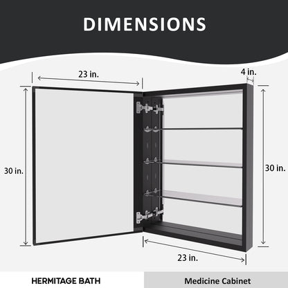 Flicker 23 in. W x 30 in. H Rectangular Aluminum or Surface-Mount Beveled Medicine Cabinet with Mirror
