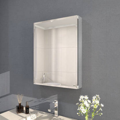 Flicker 23 in. W x 30 in. H Rectangular Aluminum or Surface-Mount Beveled Medicine Cabinet with Mirror