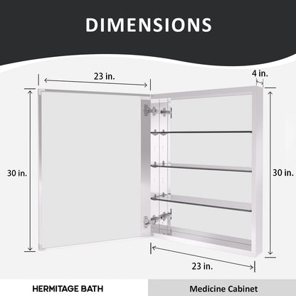Flicker 23 in. W x 30 in. H Rectangular Aluminum or Surface-Mount Beveled Medicine Cabinet with Mirror
