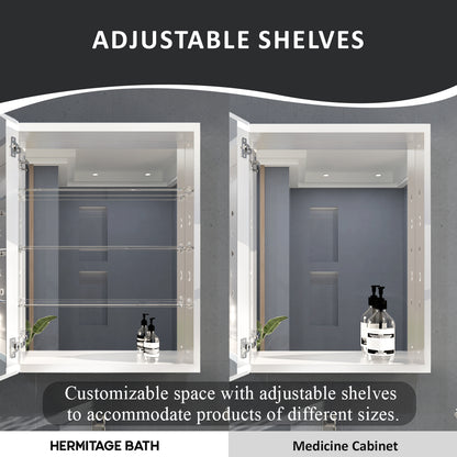 Flicker 23 in. W x 30 in. H Rectangular Aluminum or Surface-Mount Beveled Medicine Cabinet with Mirror
