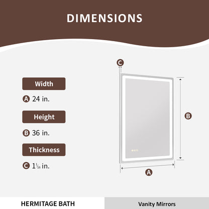 Niveous Frameless LED Vanity Mirror - Available in Multiple Sizes HBMU04-2436DF1-3_99bdb510-cab4-4a85-882e-f53d5ee4cddf