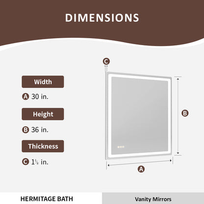 Niveous Frameless LED Vanity Mirror - Available in 42x36 in. & Other Sizes