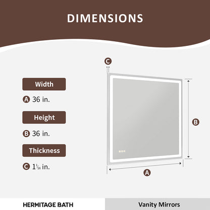 Niveous Frameless LED Vanity Mirror - Available in Multiple Sizes HBMU04-3636DF1-3_e2876d3f-1f9f-4b50-ace0-f6d65198c3a2
