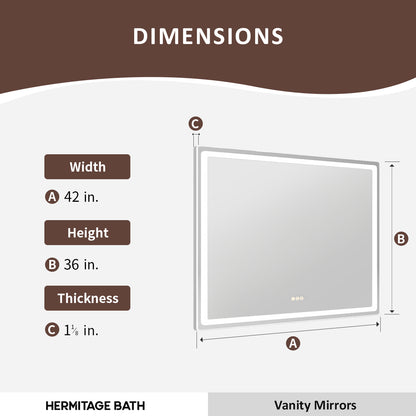 Niveous Frameless LED Vanity Mirror - Available in 30x36 in. & Other Sizes