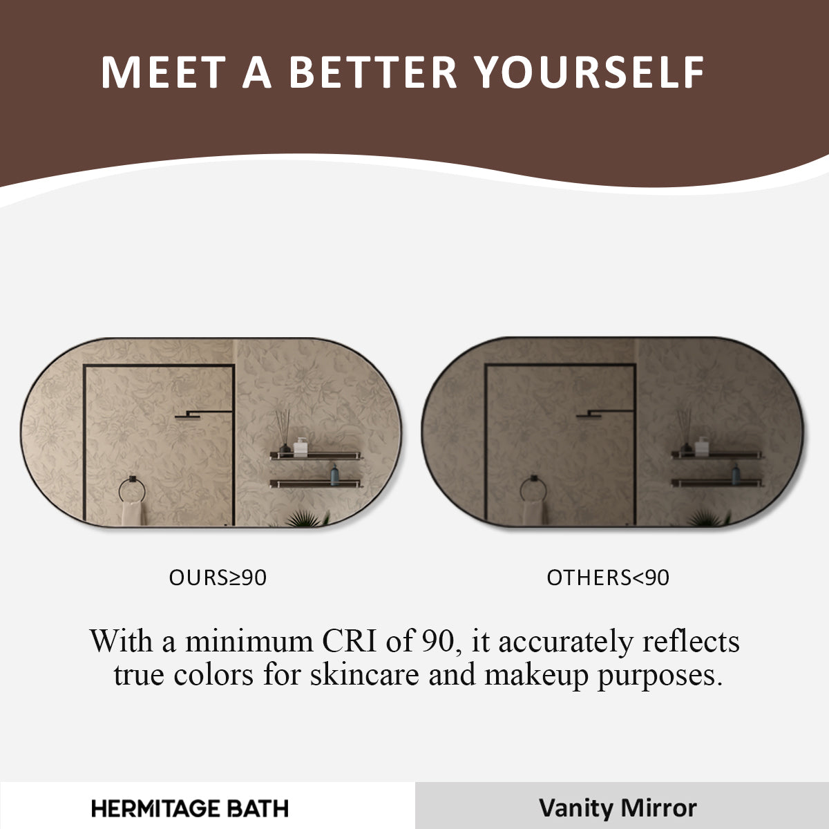 Tax 18 in. W. x 36 in. H Oval Framed Wall Bathroom Vanity Mirror HBOA-1836BL-10