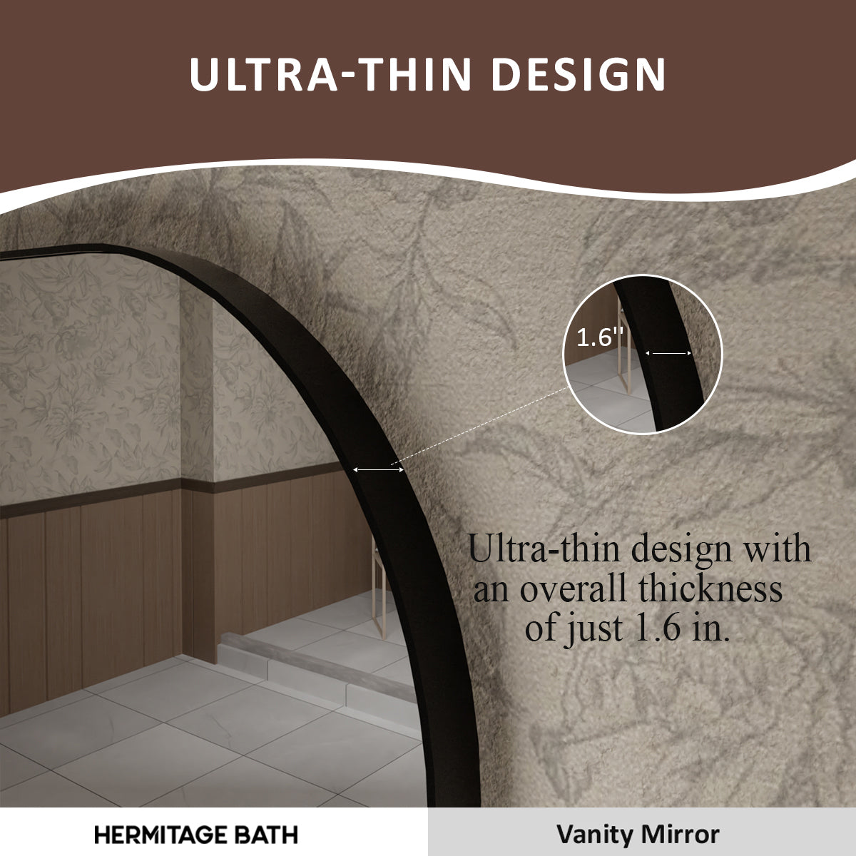 Tax 18 in. W. x 36 in. H Oval Framed Wall Bathroom Vanity Mirror HBOA-1836BL-9