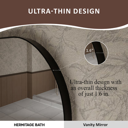 Tax 18 in. W. x 36 in. H Oval Framed Wall Bathroom Vanity Mirror HBOA-1836BL-9