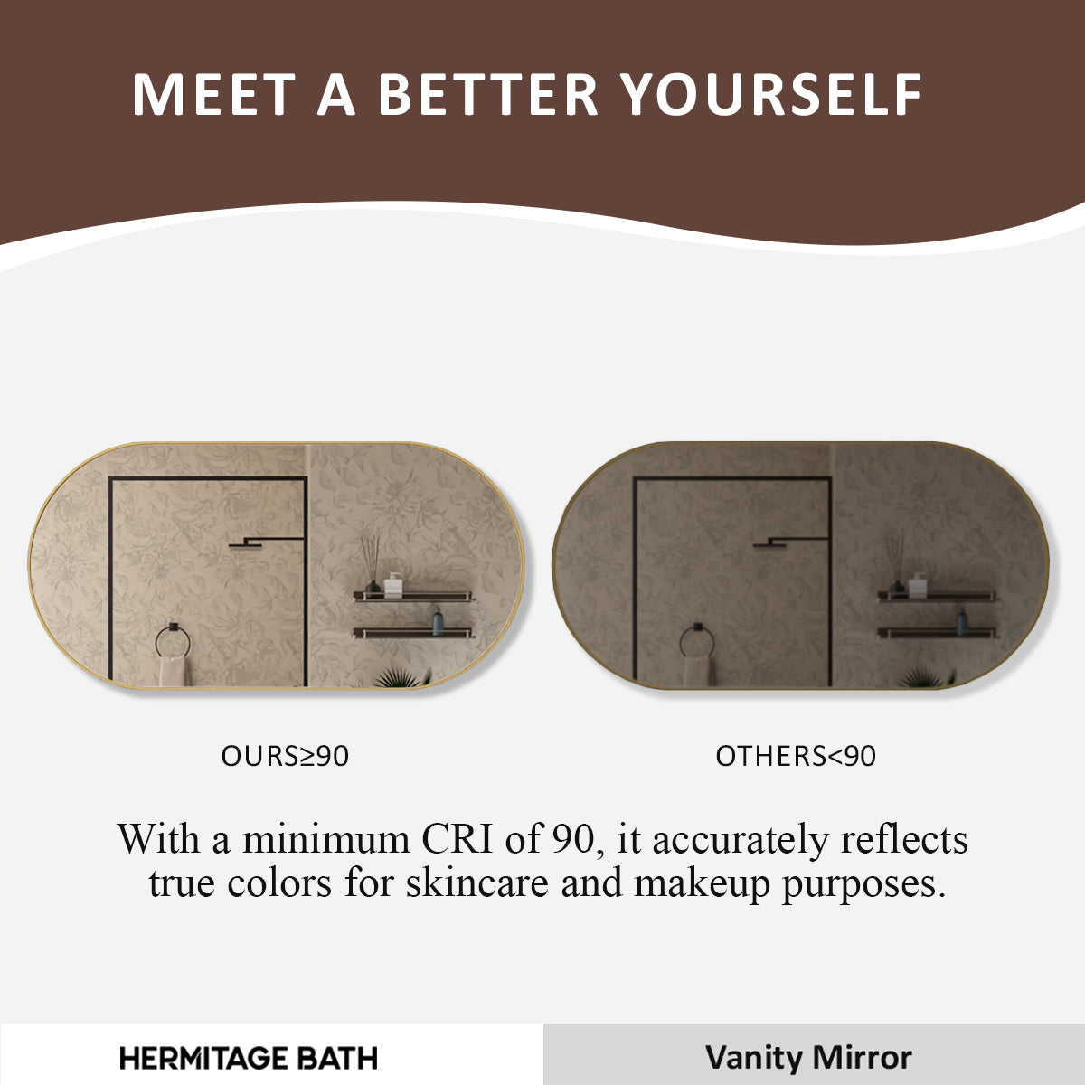 Tax 18 in. W. x 36 in. H Oval Framed Wall Bathroom Vanity Mirror HBOA-1836G-10