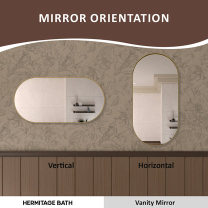 Tax 18 in. W. x 36 in. H Oval Framed Wall Bathroom Vanity Mirror HBOA-1836G-11