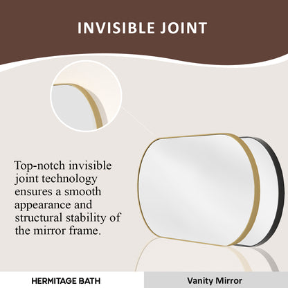 Tax 18 in. W. x 36 in. H Oval Framed Wall Bathroom Vanity Mirror HBOA-1836G-8