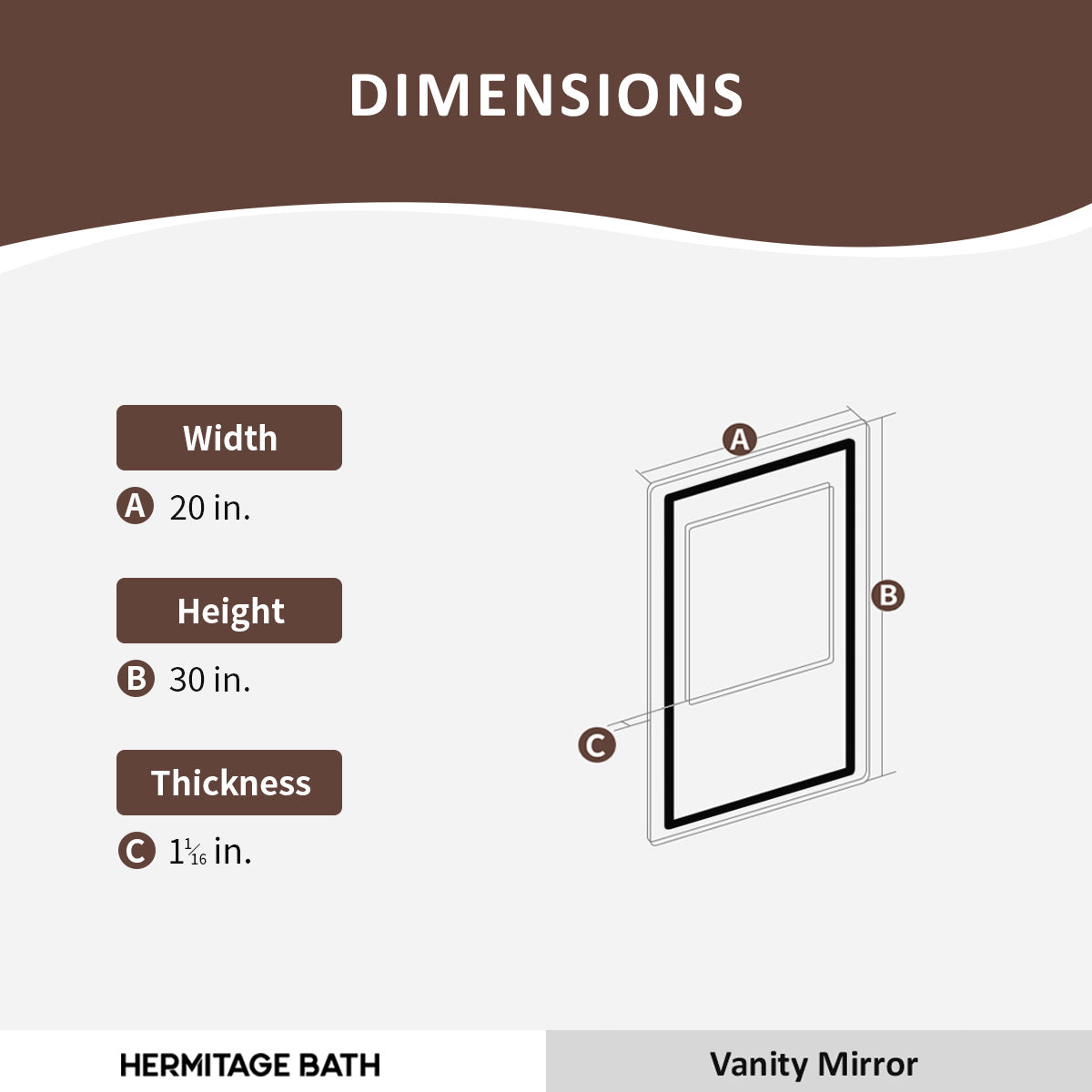 Orliva Frameless LED Vanity Mirror - Available in Multiple Sizes HBPM-2030DF1-3_d08581a2-ac83-479c-9e43-04511c5bb583