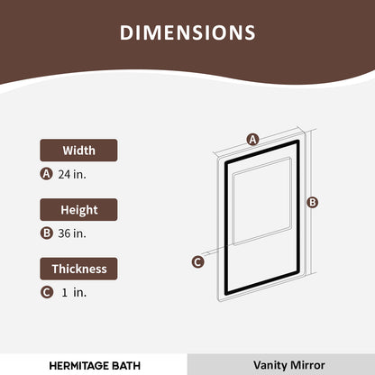 Orliva Frameless LED Vanity Mirror - Available in 24x36 in. & Other Sizes