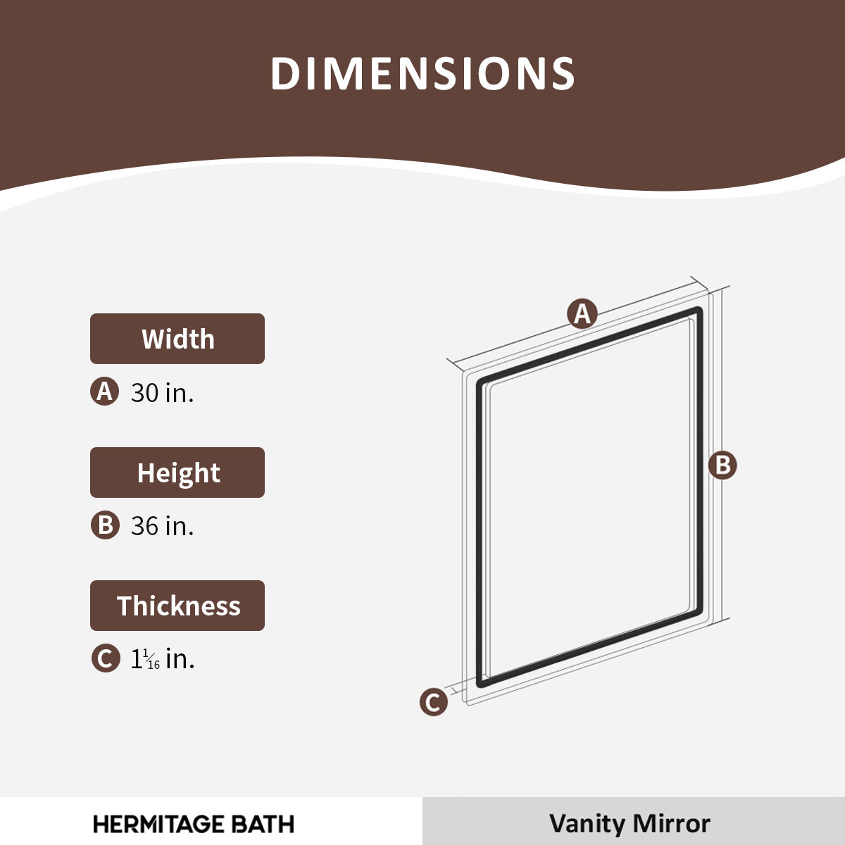 Orliva Frameless LED Vanity Mirror - Available in Multiple Sizes HBPM-3036DF1-3_d5adf0e6-6bc1-4995-87b7-251d953f14a7