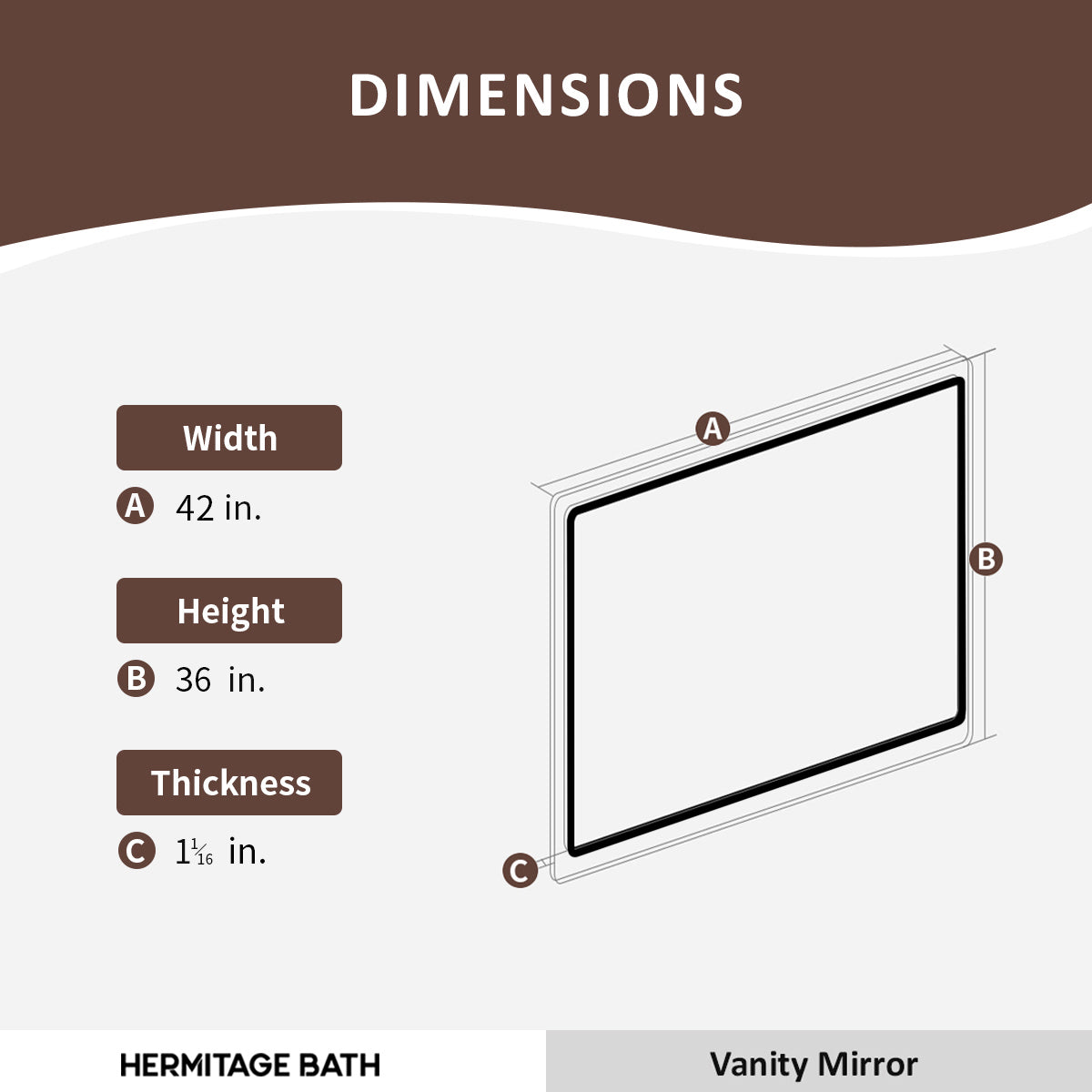Orliva Frameless LED Vanity Mirror - Available in Multiple Sizes HBPM-4236DF1-3_cf857aae-0190-4883-a219-7f52dee2ca40