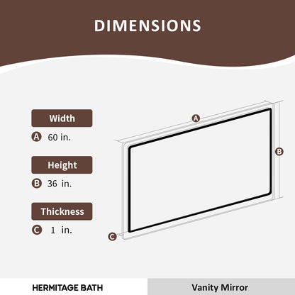 Orliva  Frameless LED Vanity Mirror - Available in 72x36 in other Sizes